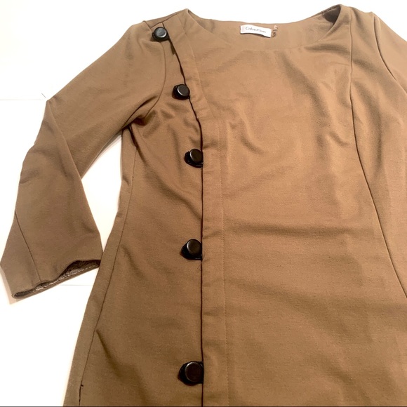 Calvin Klein khaki dress with buttons - Picture 2 of 6